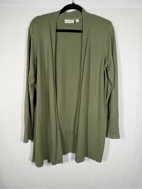 Eco Threads Green Forest Open-Front Cardigan Sweater Granola, Sustainable